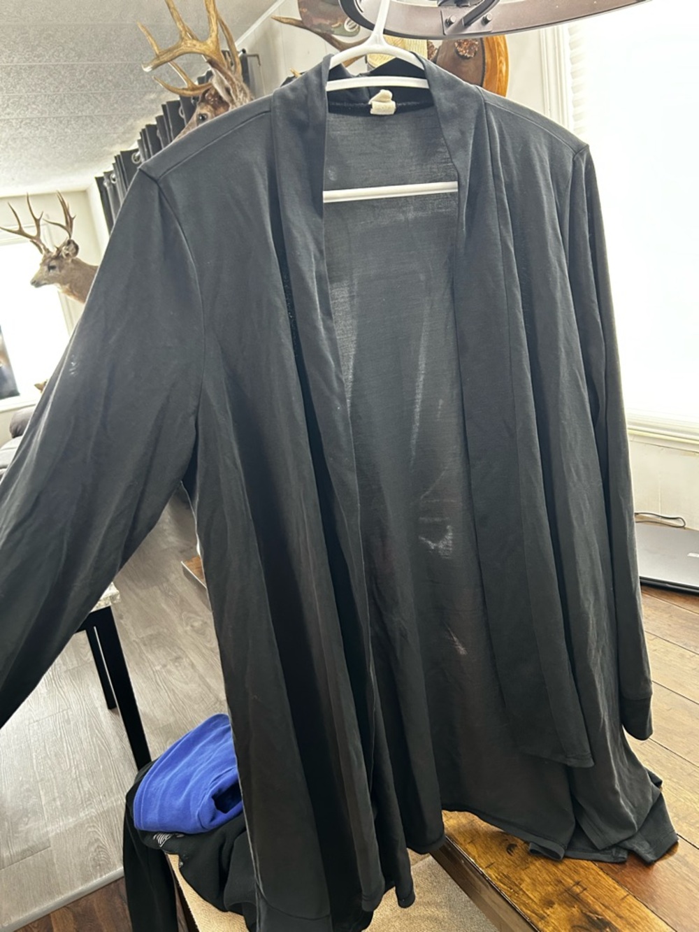 sundays Black Draped Open-Front Cardigan